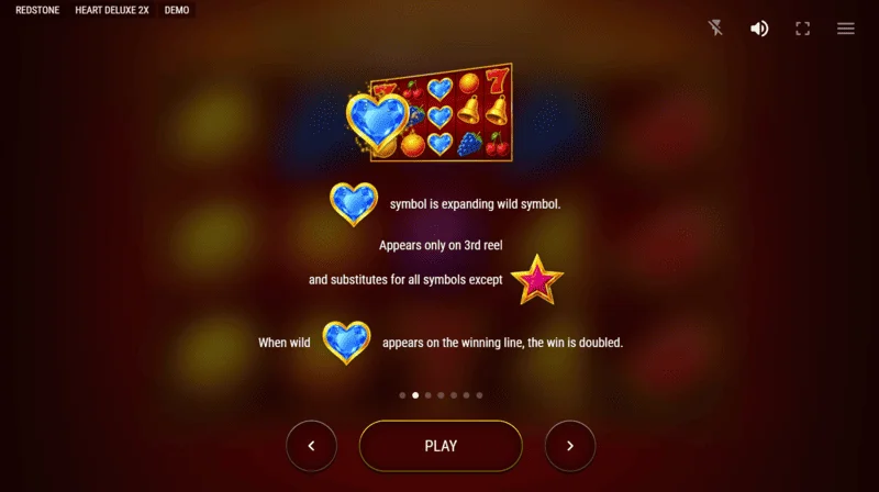 Heart Deluxe 2x - bộ biểu tượng: số bảy, chuông, trái cây