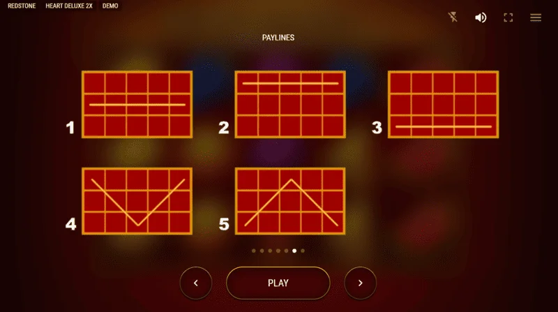 Heart Deluxe 2x - sơ đồ năm đường thanh toán từ trái sang phải